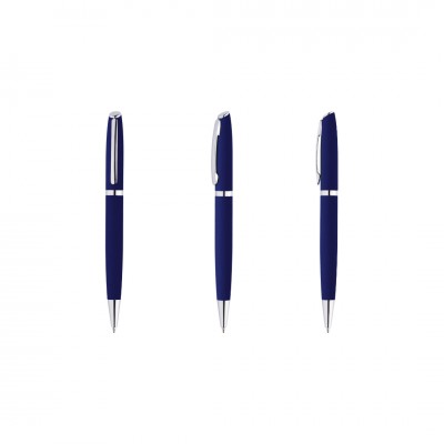 Ручка шариковая VISTA soft-touch, металл, темно-синяя