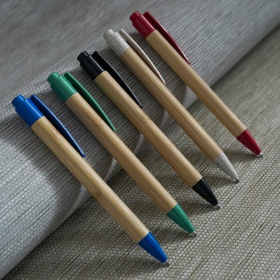 Ручка шариковая, пластик с добавлением пшеничного волокна, синяя