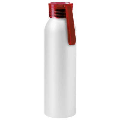 Бутылка для воды 650мл, белая с красной крышкой