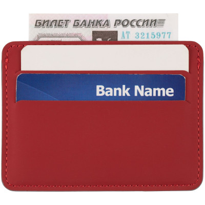 Чехол для карточек 10,2x7,6см, покрытие софт-тач, красный