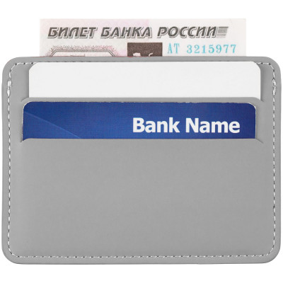 Чехол для карточек 10,2x7,6см, покрытие софт-тач, серый