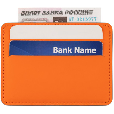 Чехол для карточек 10,2x7,6см, покрытие софт-тач, оранжевый