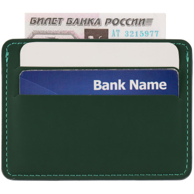 Чехол для карточек 10,2x7,6см, покрытие софт-тач, зеленый