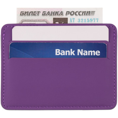 Чехол для карточек 10,2x7,6см, покрытие софт-тач, фиолетовый