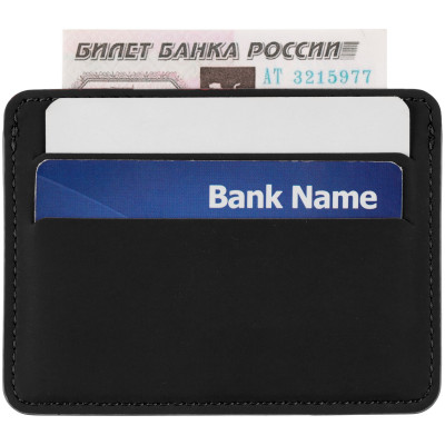 Чехол для карточек 10,2x7,6см, покрытие софт-тач, черный