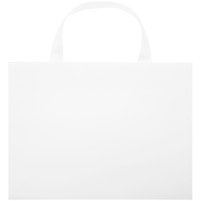 Пакет бумажный 32x12x24см, ленточные ручки, белый