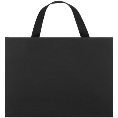 Пакет бумажный 32x12x24см, ленточные ручки, черный