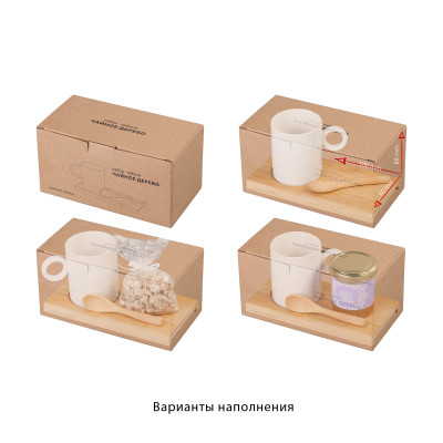 Набор чайный "Tea tree" фарфор/бамбук, белый