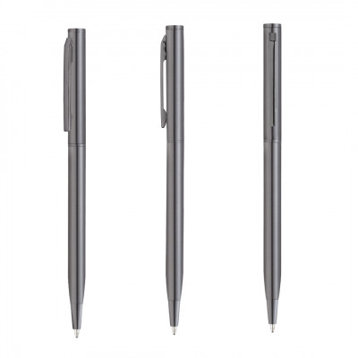 Ручка шариковая SLIM SILVER, металл, графит/графит