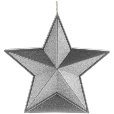 Свеча "Звезда", серебристая
