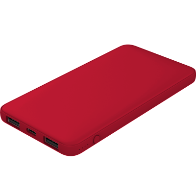 Внешний аккумулятор 5000mAh софт тач, красный