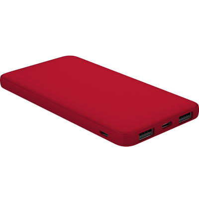Внешний аккумулятор 5000mAh софт тач, красный