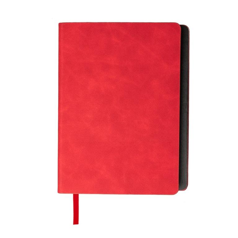 Ежедневник А5 с магнитом для ручки, красный, кремовый блок