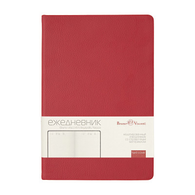 Ежедневник BrunoVisconti А5 "MEGAPOLIS NAPPA COLOR" бордовый