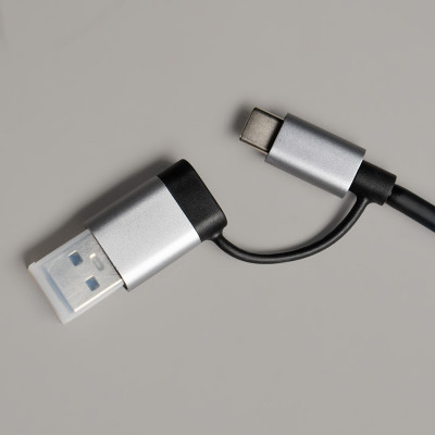 USB-хаб 8в1 алюминий, серый