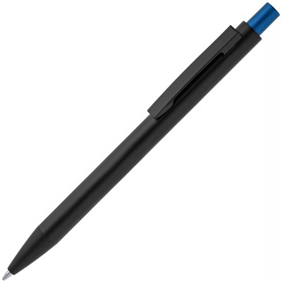 Ручка шариковая Chromatic, черная с светло-синим
