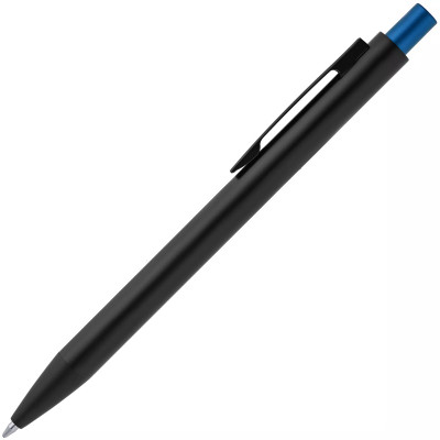 Ручка шариковая Chromatic, черная с светло-синим