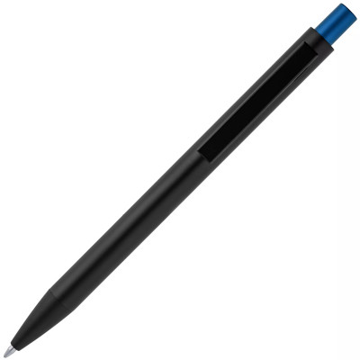 Ручка шариковая Chromatic, черная с светло-синим