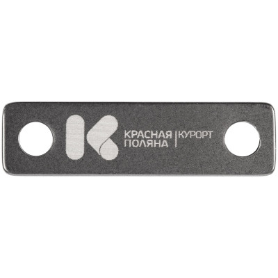 Шильдик металлический 0,6х2,2см, прямоугольный, серый металлик