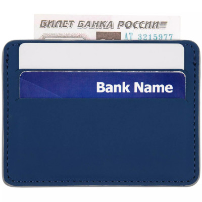 Чехол для карточек 10,2x7,6см, покрытие софт-тач, синий