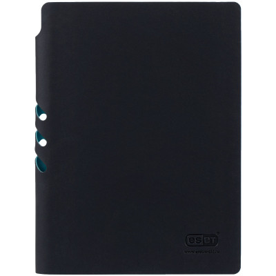 Ежедневник А5 Black Soft, черный с бирюзовым