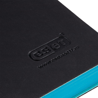 Ежедневник А5 Black Soft, черный с бирюзовым