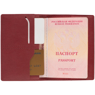 Обложка для паспорта 9.7х14см, красная