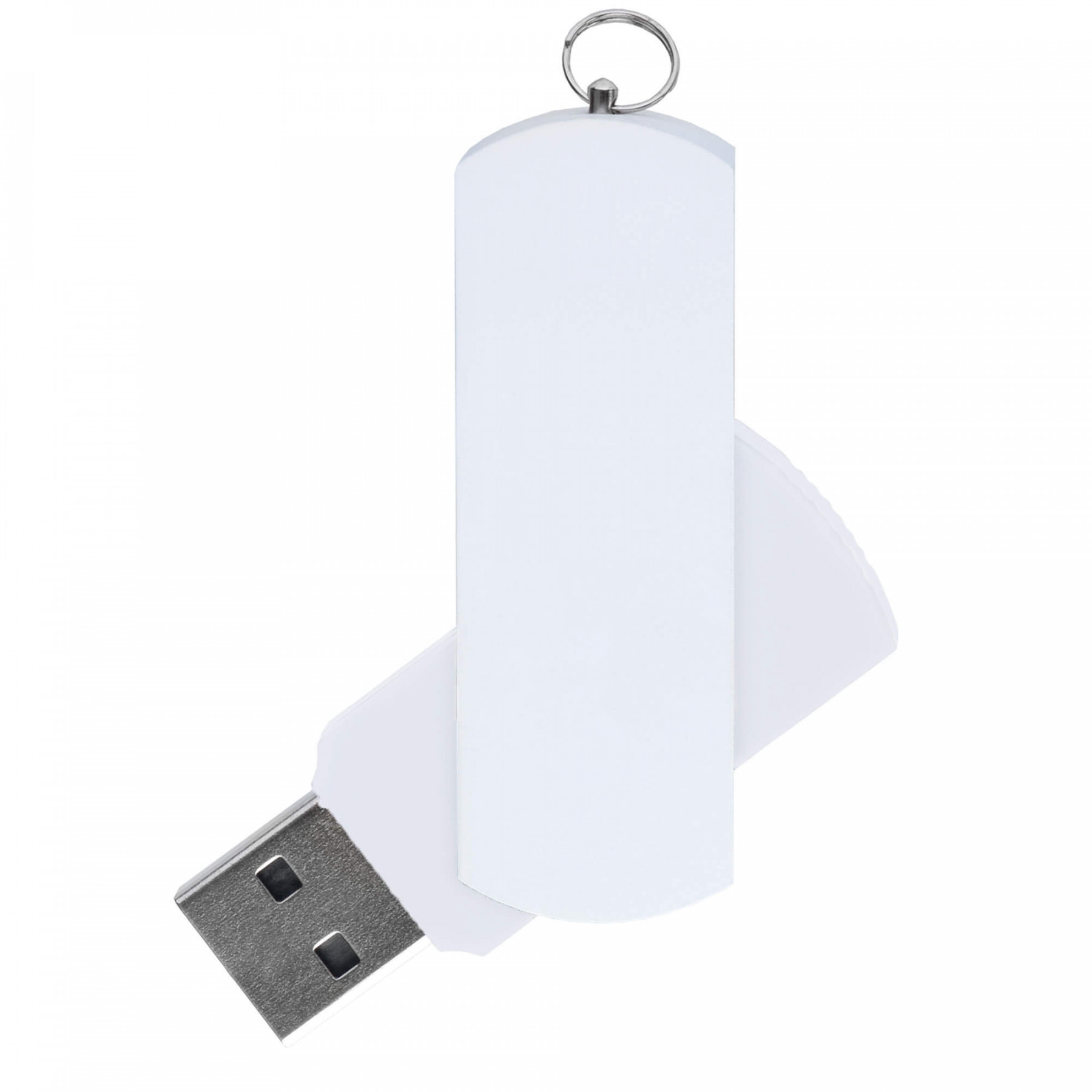 Флешка DUO COLOR 16Гб пластик soft-touch/металл, белая с белым