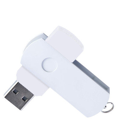 Флешка DUO COLOR 8Гб пластик soft-touch/металл, белая с белым