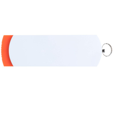 Флешка DUO COLOR 64Гб пластик soft-touch/металл, оранжевая с белым