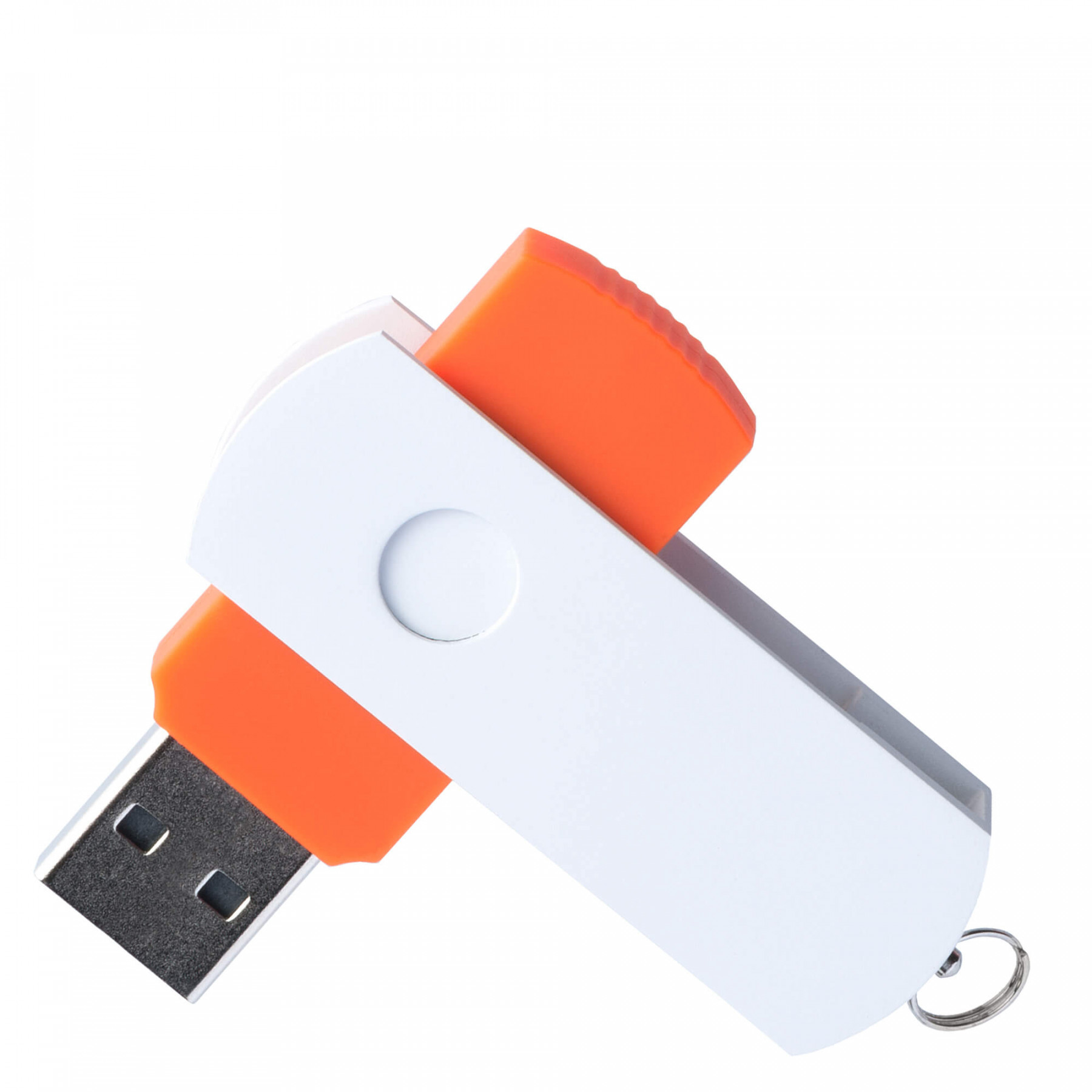 Флешка DUO COLOR 8Гб пластик soft-touch/металл, оранжевая с белым
