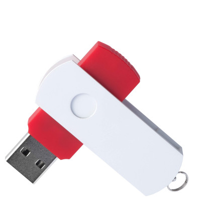 Флешка DUO COLOR 8Гб пластик soft-touch/металл, красная с белым