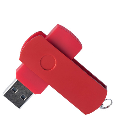 Флешка DUO COLOR 8Гб пластик soft-touch/металл, красная с красным