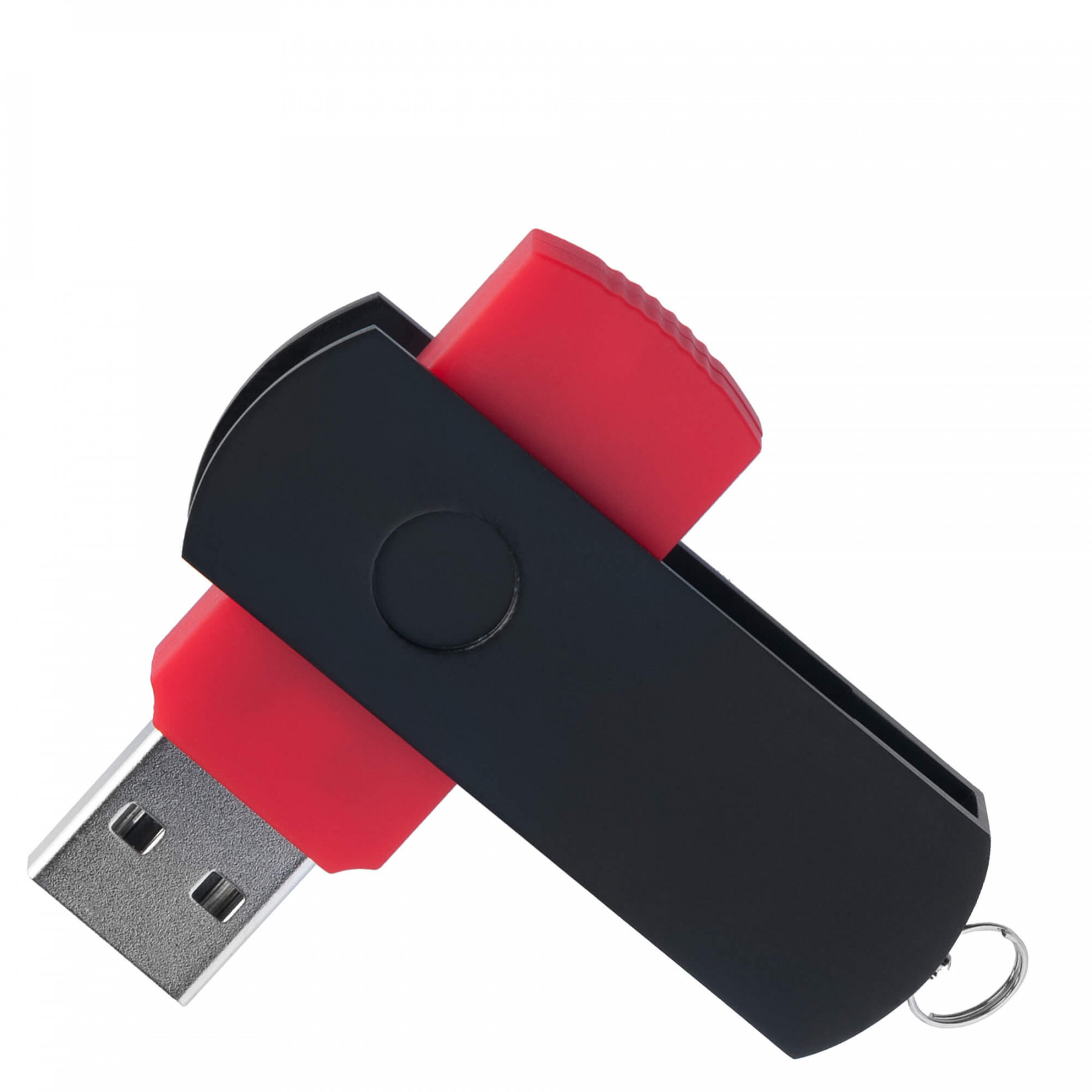 Флешка DUO COLOR 64Гб пластик soft-touch/металл, красная с черным