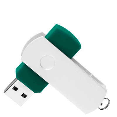 Флешка DUO COLOR 8Гб пластик soft-touch/металл, зеленая с белым