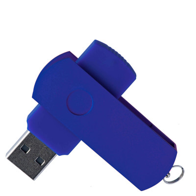 Флешка DUO COLOR 8Гб пластик soft-touch/металл, cиняя с синим