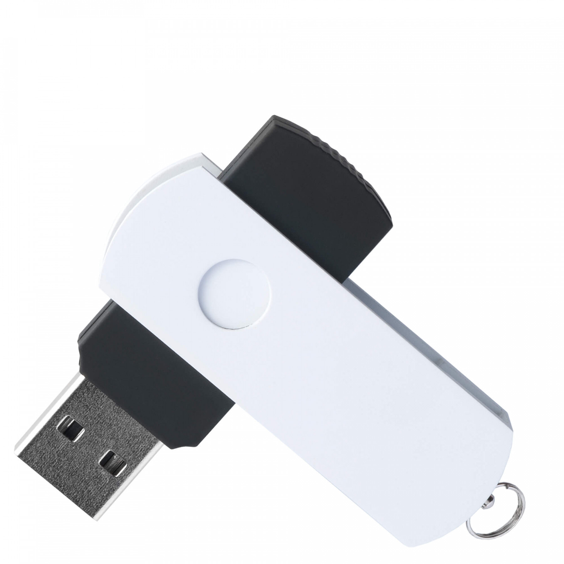 Флешка DUO COLOR 16Гб пластик soft-touch/металл, черная с белым