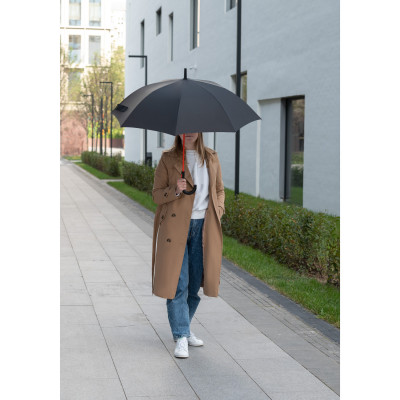 Зонт-трость 102см антишторм Portobello, черный/оранжевый