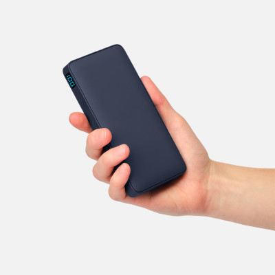 Внешний аккумулятор с подсветкой 10000 mAh, синий