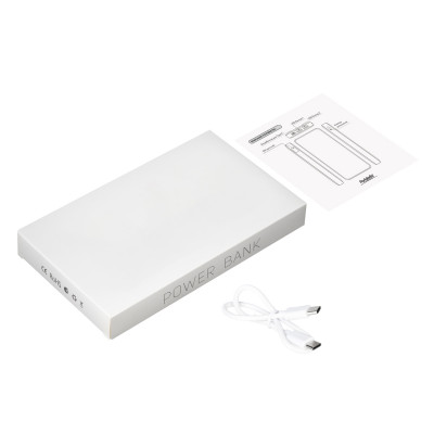 Внешний аккумулятор с подсветкой 10000 mAh, белый