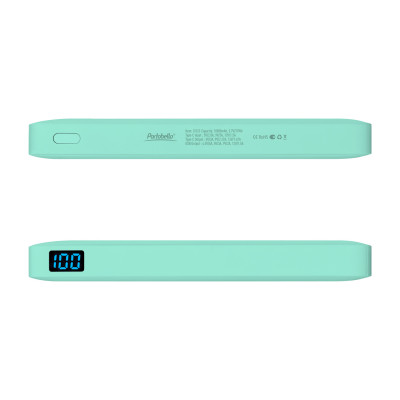 Внешний аккумулятор с подсветкой 10000 mAh, бирюзовый