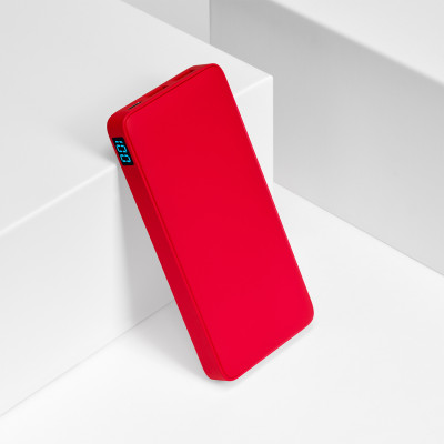 Внешний аккумулятор с подсветкой 10000 mAh, красный