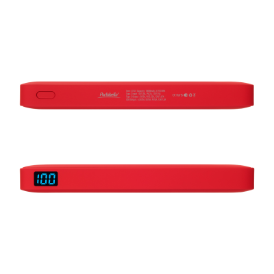 Внешний аккумулятор с подсветкой 10000 mAh, красный