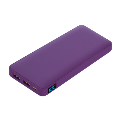 Внешний аккумулятор с подсветкой 10000 mAh, фиолетовый