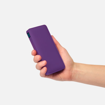 Внешний аккумулятор с подсветкой 10000 mAh, фиолетовый