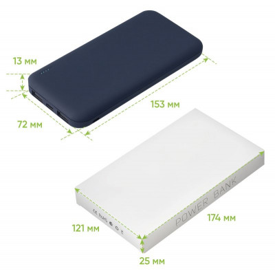 Внешний аккумулятор с подсветкой, Luce, 10000 mAh, ярко-синий