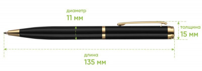 Шариковая ручка Sonata BP, черная/позолота