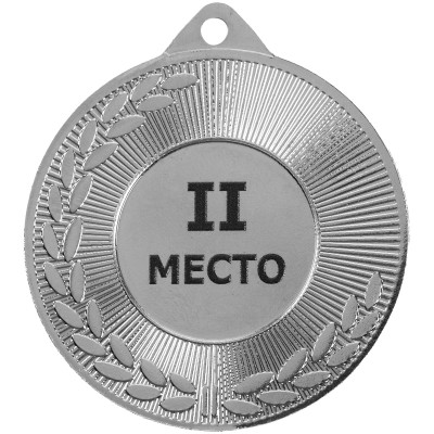 Медаль 5х5х0,2см, серебристая