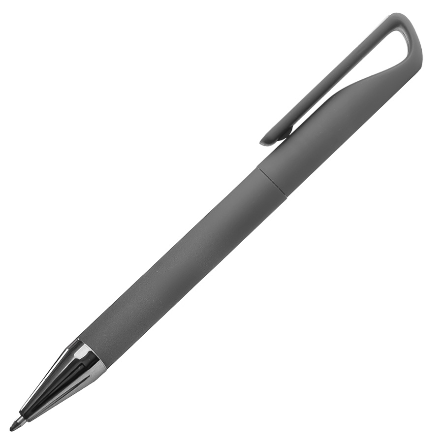 Ручка шариковая с покрытием soft touch, серая