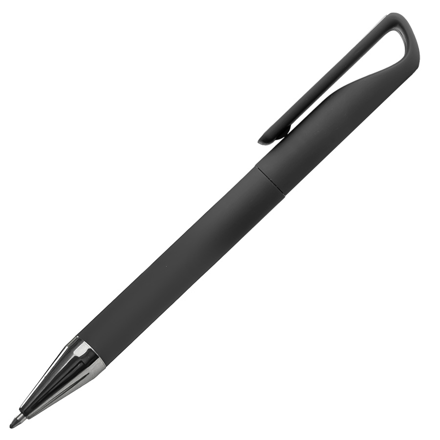 Ручка шариковая с покрытием soft touch, черная
